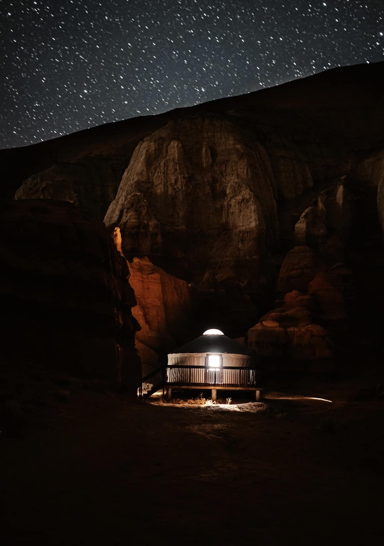 yurt in goblin valley